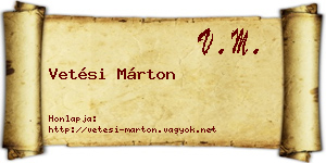 Vetési Márton névjegykártya