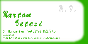 marton vetesi business card